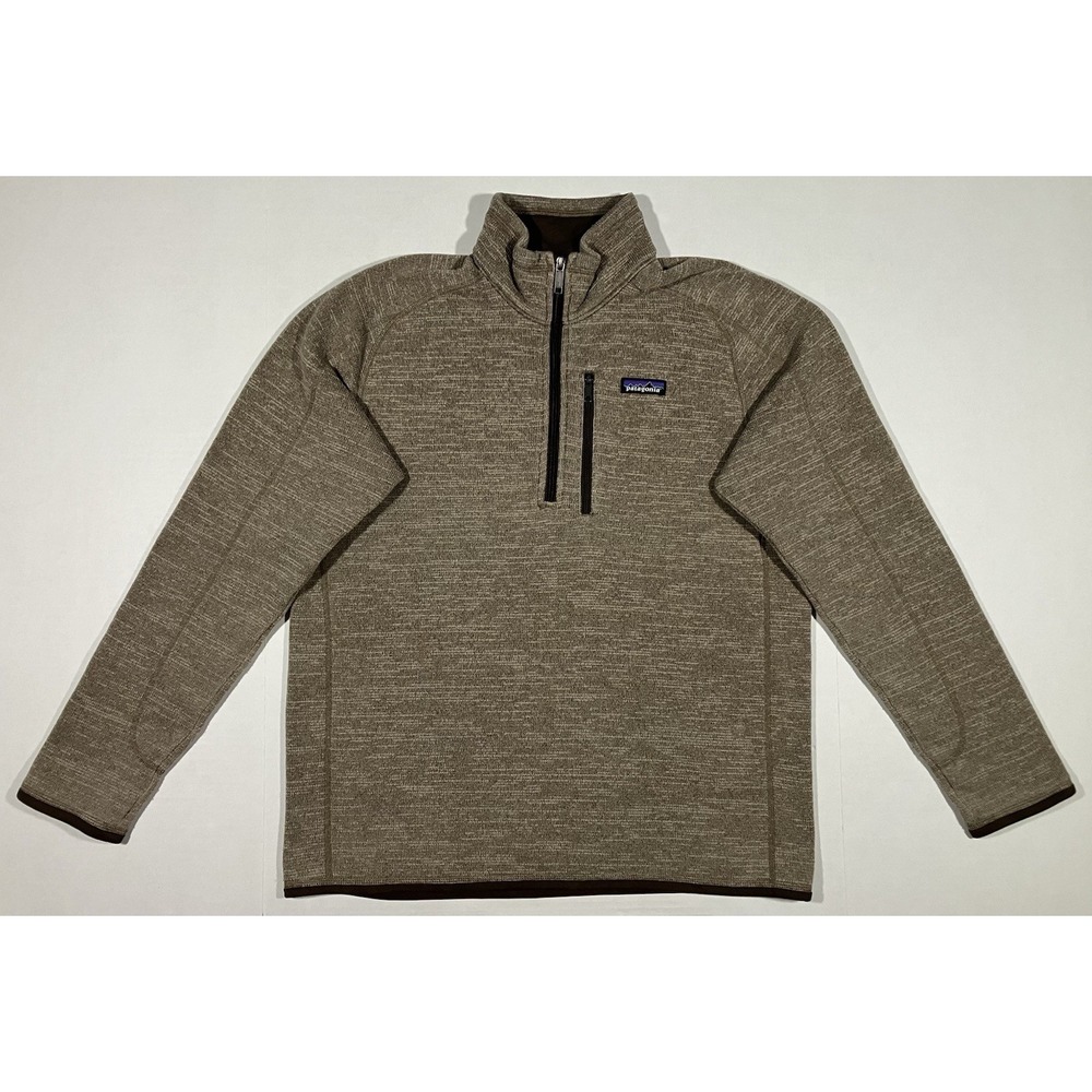 Patagonia Better Sweater 1/4 Zip Mens Medium Brown Beige Pull Over 25522